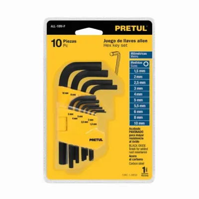 Juego De 10 Llaves Bristol O Allen Métricas Con Estuche Pretul