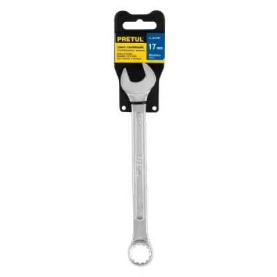 Llave Mixta 17 Mm Largo 210 Mm Pretul Acero Cromo Vanadio