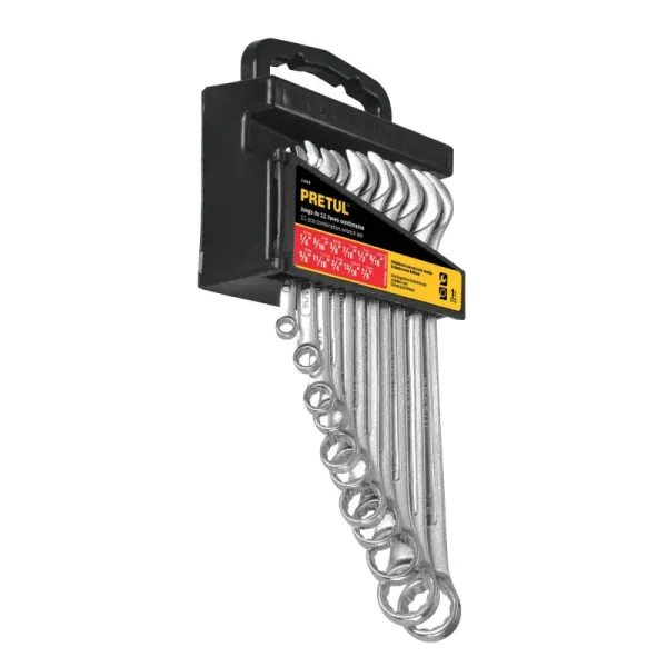 Juego De 11 Llaves Mixtas 1/4" Hasta 7/8", Incluye Estuche Pretul (J-2011P - 21990)