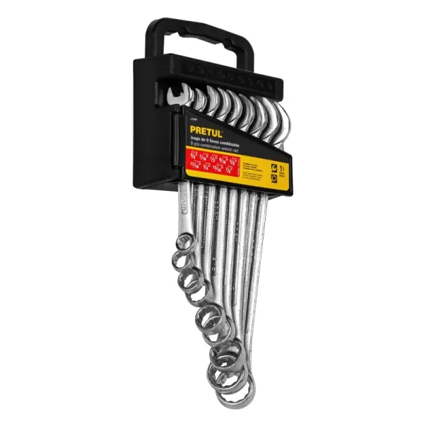 Juego De 9 Llaves Mixtas Con Estuche Desde 3/8" Hasta 7/8" Pretul (J-209P - 21994)