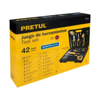 Juego De Herramientas 42 Piezas Comfort Grip Cuadrante 1/4" Pretul