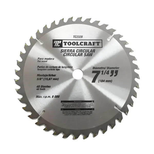 Disco Sierra Madera 7.1/4' Eje 5/8' Toolcraft 40 Dientes (TC2328)