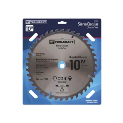 Disco Sierra Madera 10' Con Eje 5/8' Toolcraft 40 Dientes