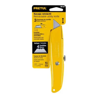 Bisturí Tipo Navaja De 6" Retráctil Con Cuerpo De Aluminio Pretul