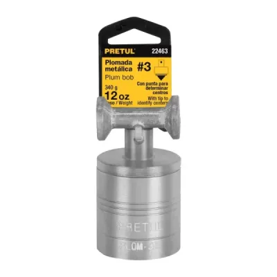 Plomada Metálica No.3, 12 Oz (340 G) Con Punta Para Centros Pretul