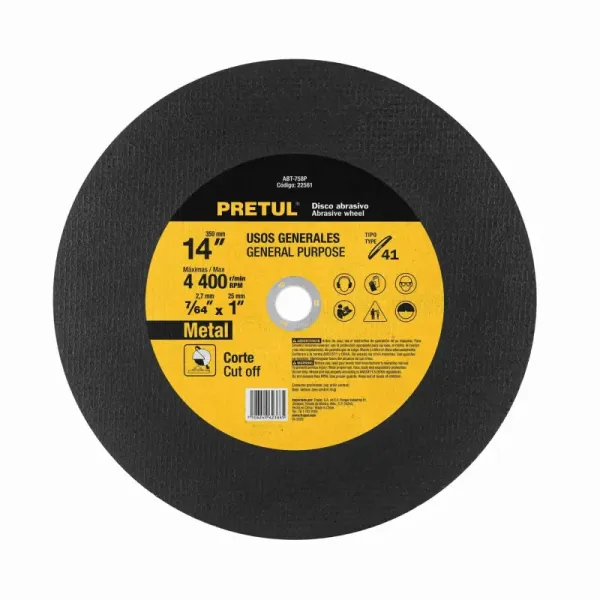 Disco Corte De Metal De 14" En Tronzadora, Uso General Pretul (ABT-758P - 22561)