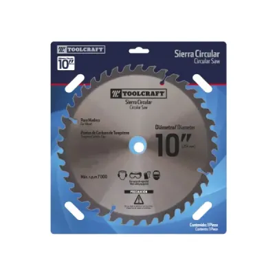 Disco Sierra Madera 10' Con Eje 1' Toolcraft 60 Dientes