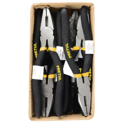 Alicate De 8" Electricista Ligero Punta Plana Y Mango Pvc Pretul