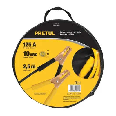 Cable Arranque Pasa Corriente 125a 10awg Pretul Largo 2.5m
