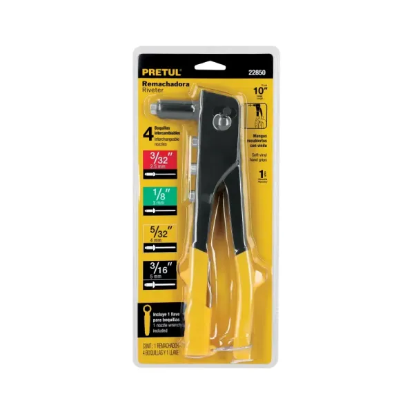 Remachadora De 10" Con 4 Boquillas Cambiables Pretul (RE-10P - 22850)