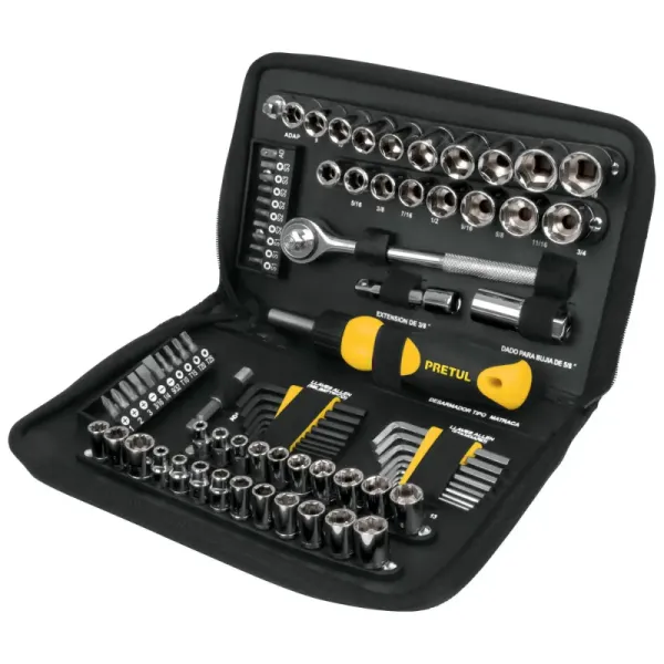 Juego De Herramientas De 83 Piezas Y Copas Para Carro Y Moto Pretul (SET-85 - 22984)