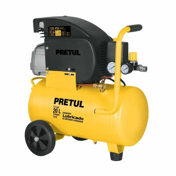 Compresor De Aire De 2.1/2 Hp, 20 Litros Con Tubos De Cobre Pretul (COMP-20LP - 23065)
