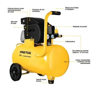 Compresor De Aire De 2.1/2 Hp, 20 Litros, 120 V Y 116 Psi Pretul