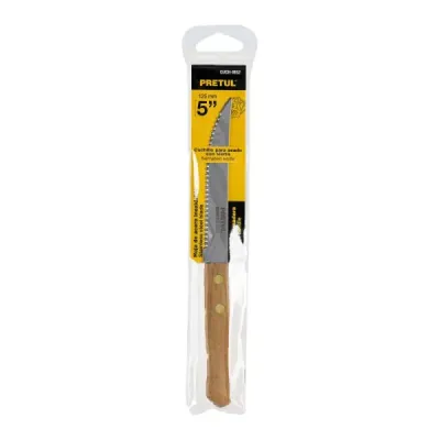 Cuchillo Con Sierra Para Asados De 5" Con Mango De Madera Pretul