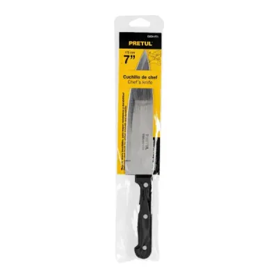 Cuchillo De Cocina De 7" (18 Cm) Tipo Chef, Mango Plástico Pretul