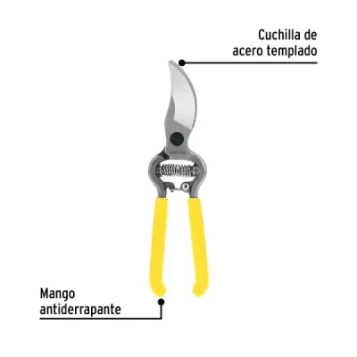 Tijera Para Poda De 20 Cm Con Cuchilla En Acero Inoxidable Pretul