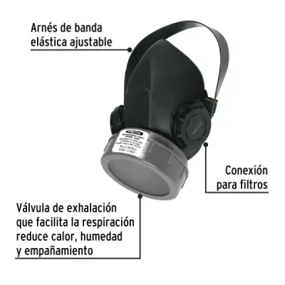 Máscara Media Cara Reutilizable Para Usar Con 1 Filtro Pretul