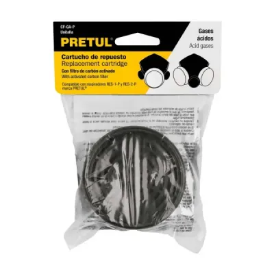 Filtro De Gases Ácidos Para Mascara Pretul Res-1-p-2-p