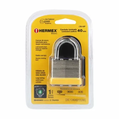 Candado De 40 Mm De Acero Con Cuerpo Laminado Y 2 Llaves Pretul