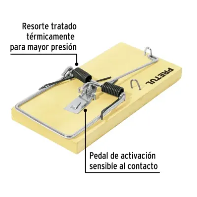 Trampa Para Ratones En Madera De 18 Cm, Uso Profesional Pretul