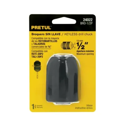 Mandril De 1/2" Para Taladro Y Percutor, Funciona Sin Llave Pretul