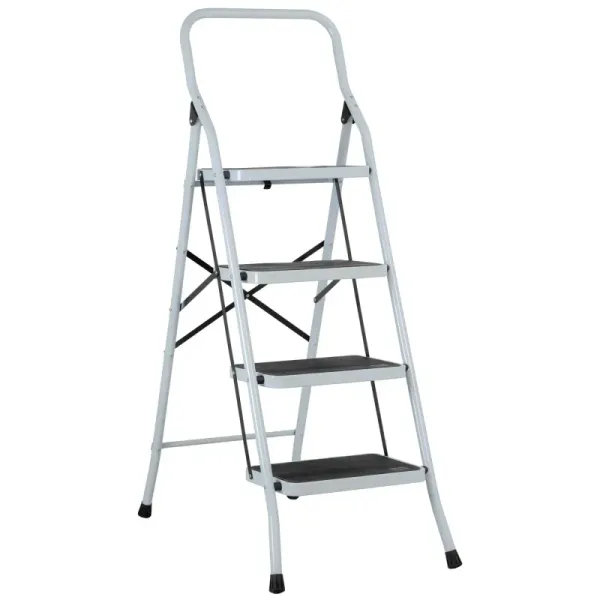 Escalera Tubular Plegable De 4 Peldaños Antideslizantes Pretul (ESTU-4P - 24122)