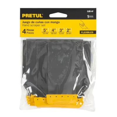 Set De 4 Raspadores Con Hojas De Acero De Alta Flexibilidad Pretul