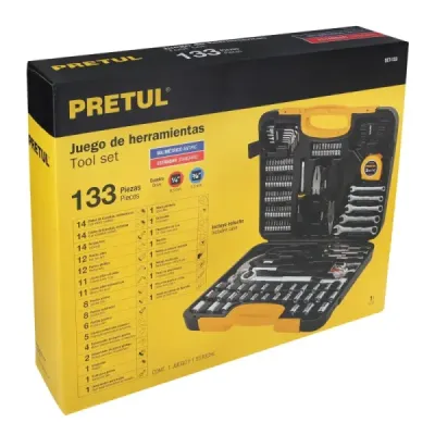 Juego De 133 Piezas Combinadas Mando 3/8" Y 1/4" Pretul