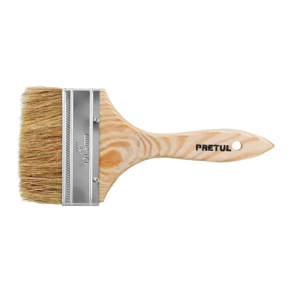 Brocha De 4" Con Mango De Madera, Usos Generales Pretul (BRE-4 - 24476)