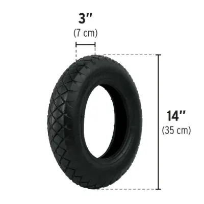 Llanta Para Carretilla Neumática Reforzada De 14" X 3" Pretul