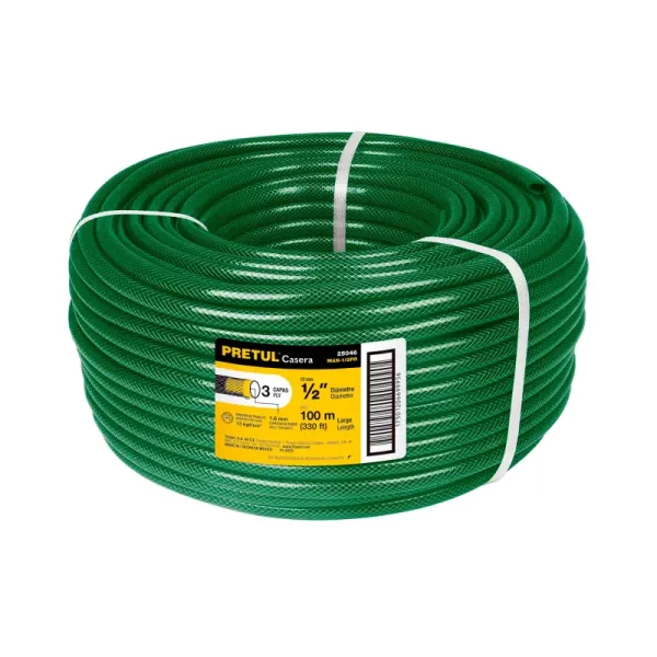 Manguera Reforzada 100m X 1/2' 3 Capas Pretul Antitorcedura (MAN-1/2PR - 25046)