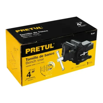 Prensa De Banco 4" Giratoria 360°, Apertura 4" (10 Cm) Pretul