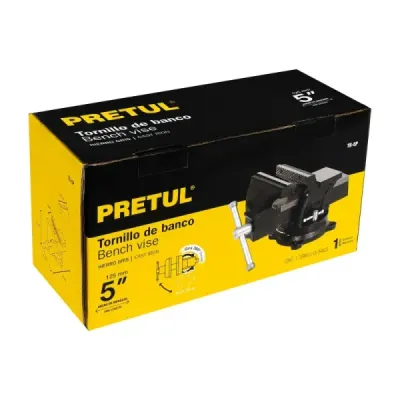Prensa De Banco 5" Giratoria 360°, Apertura 5" (13 Cm) Pretul