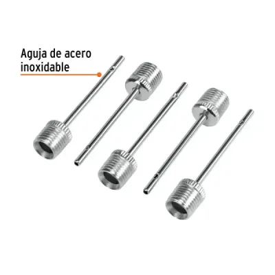 Kit De 5 Válvulas Para Inflar Balones En Acero Inoxidable Pretul