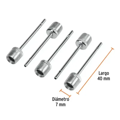 Kit De 5 Válvulas Para Inflar Balones En Acero Inoxidable Pretul