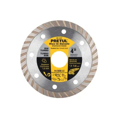 Disco Diamantado Rin Turbo De 4" Usos Generales Pretul