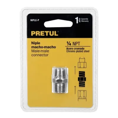 Niple Cromado De 1/4 Npt Para Compresor, Macho Pretul