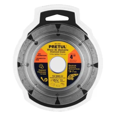 Disco Diamantado Rin Segmentado De 4" Usos Generales Pretul
