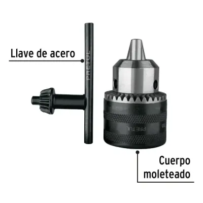 Mandril De 1/2" Para Taladro Y Percutor, Incluye Llave Pretul