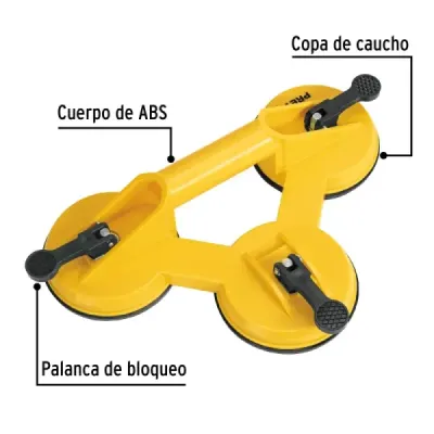 Sujetador Tipo Chupa Para Vidrio De 3 Copas Capacidad 100 Kg Pretul