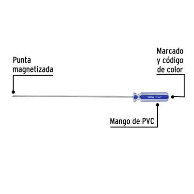 Destornillador De Estrella 1/8" X 8", Mango De Pvc Pretul