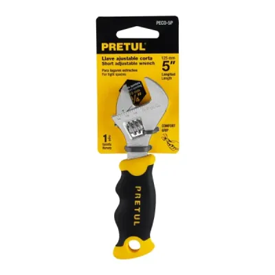 Llave Expansiva Perico De 5" Corta, Mango Comfort Grip Pretul