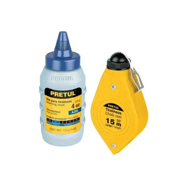 Cimbra Plástica De 15 Metros, Incluye Tinta Azul De 4 Oz Pretul (TL-50P - 28574)