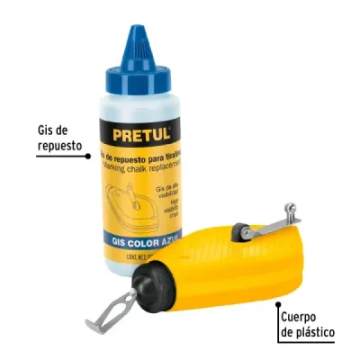 Cimbra Plástica De 15 Metros, Incluye Tinta Azul De 4 Oz Pretul