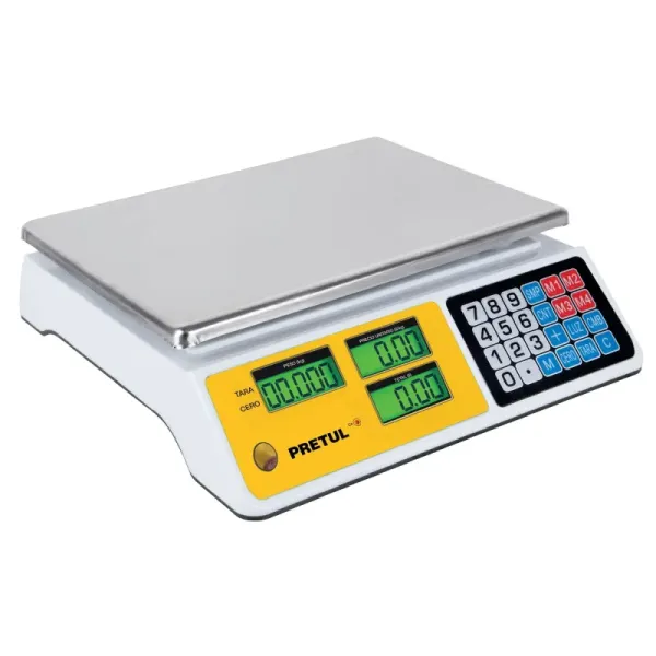 Báscula Electrónica Portátil Multifuncional Acero Inoxidable Pretul (BASE-40P - 29966)