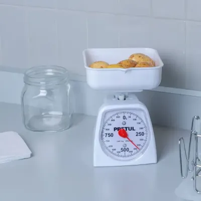 Báscula O Gramera Mecánica Plástica De 1 Kg, Incluye Charola Pretul