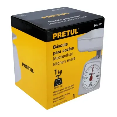 Báscula O Gramera Mecánica Plástica De 1 Kg, Incluye Charola Pretul