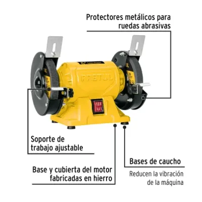 Esmeril De Banco 5' 1/6 Hp Pretul Eje 1/2' 120 V 0.9 A