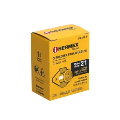 Cerradura O Chapa Para Mueble, Tipo Vertical, Color Latón Hermex