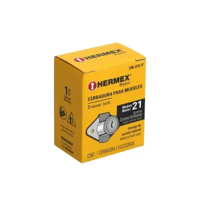 Cerradura O Chapa Para Mueble, Tipo Vertical, Color Cromo Hermex
